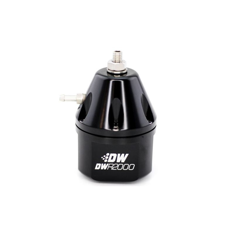 Deatschwerks DWR2000 adjustable fuel pressure regulator anodized black Dual -10AN inlet/-8AN outlet (6-2000-FRB)