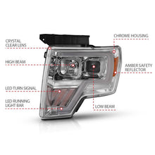 Load image into Gallery viewer, ANZO USA Projector Headlight Set, Clear Lens, Chrome w/Amber Housing, Pair, (111446)