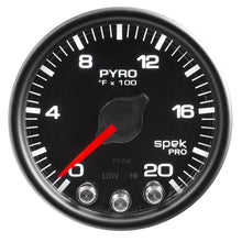 Load image into Gallery viewer, AutoMeter Spek-Pro Gauge Pyro. (Egt) 2 1/16in 2000f Stepper Motor W/Peak and Warn Blk/Blk (P31032)