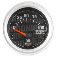 Load image into Gallery viewer, AutoMeter Hoonigan 52mm 100psi Full Electronic Oil Pressure Gauge (4327-09000)