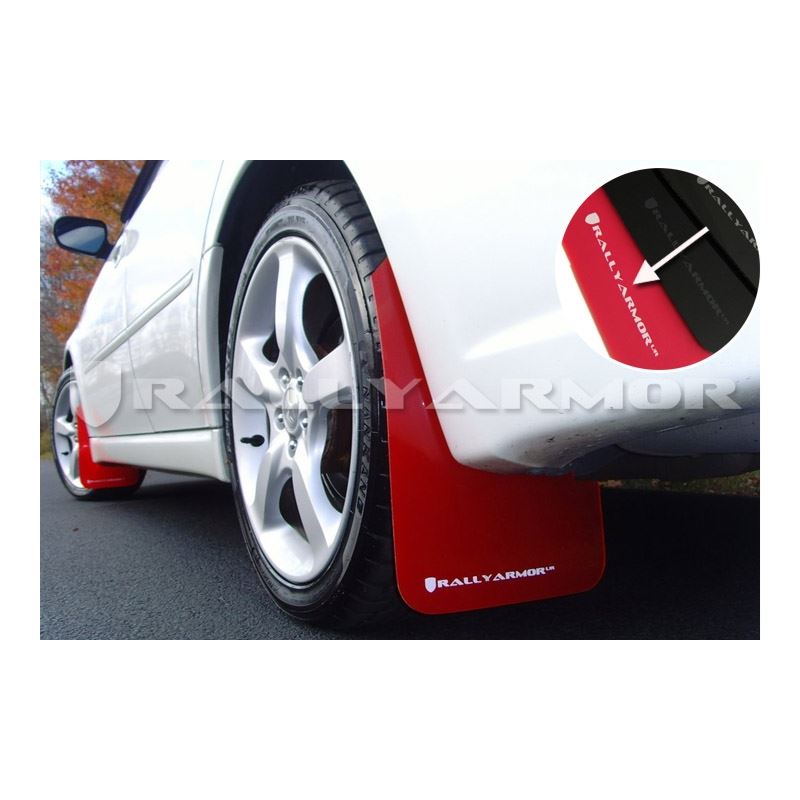 Rally Armor Red Mud Flap/White Logo for 2005-2009 Subaru Legacy (MF4-UR-RD/WH)