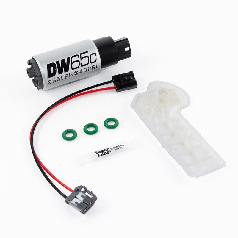 Deatschwerks DW65C series, 265lph compact fuel pump (in-tank) without mounting clips w/ install kit (9-651-1010)