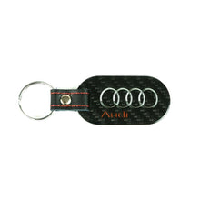 Load image into Gallery viewer, Fabspeed Audi Black, Silver, Red Carbon Fiber Keyring (FS-CF-CKR-AURS)