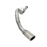 aFe Large Bore-HD 5 IN 409 Stainless Steel DPF-Back Exhaust System w/Polished Tip (49-43064-P)