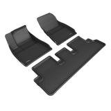 3D Maxpider 2024 Tesla Model 3 Kagu 1st & 2nd Row Floormat - Black (L1TL06901509)