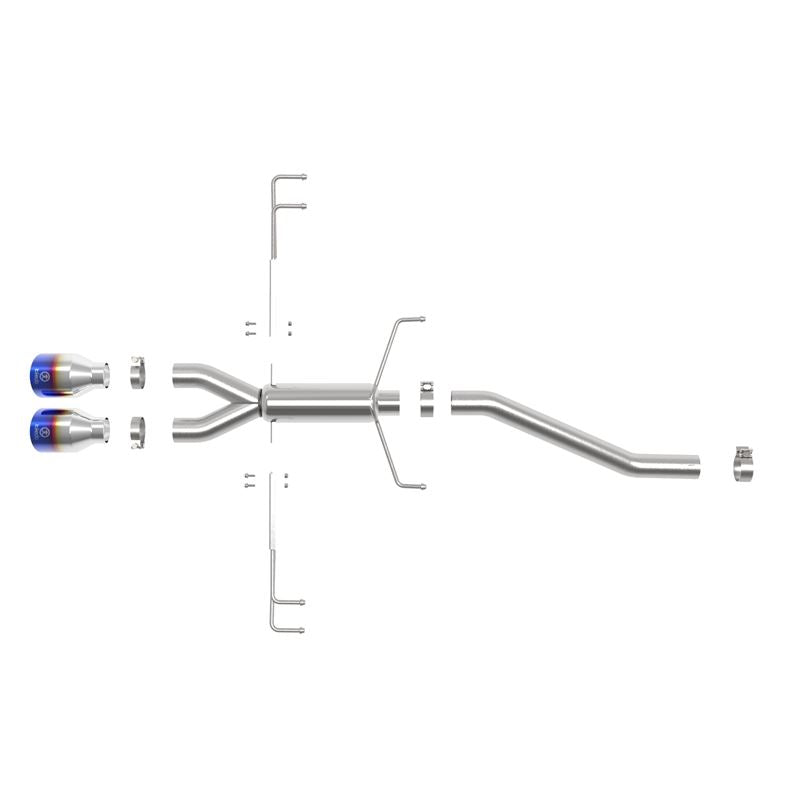 Takeda 2-1/2 IN 304 Stainless Steel Axle-Back Exhaust System w/ Blue Flame Tips (49-36626-L)