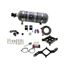 Load image into Gallery viewer, Nitrous Express 4150 Single Entry Billet Crossbar Nitrous Plate Kit (50-300HP) w/Composite Bottle (63040-12)