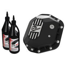 Load image into Gallery viewer, aFe Pro Series Dana 44 Rear Differential Cover Black w/ Machined Fins and Gear Oil (46-71111B)