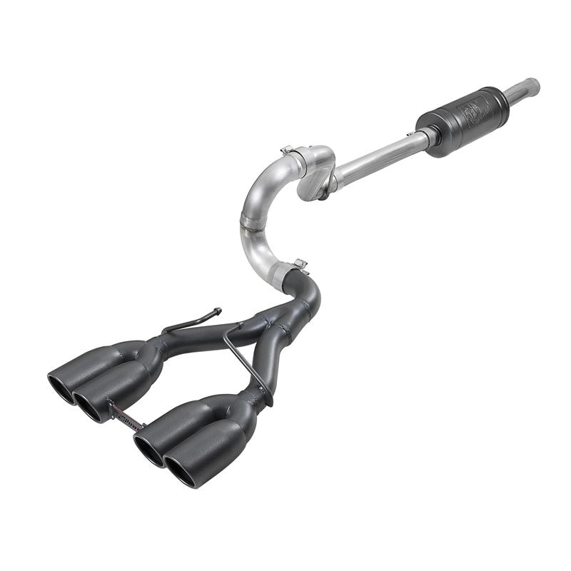 aFe Rebel Series 2-1/2 IN 304 Stainless Steel Cat-Back Exhaust System w/ Black Tip (49-38073-B)