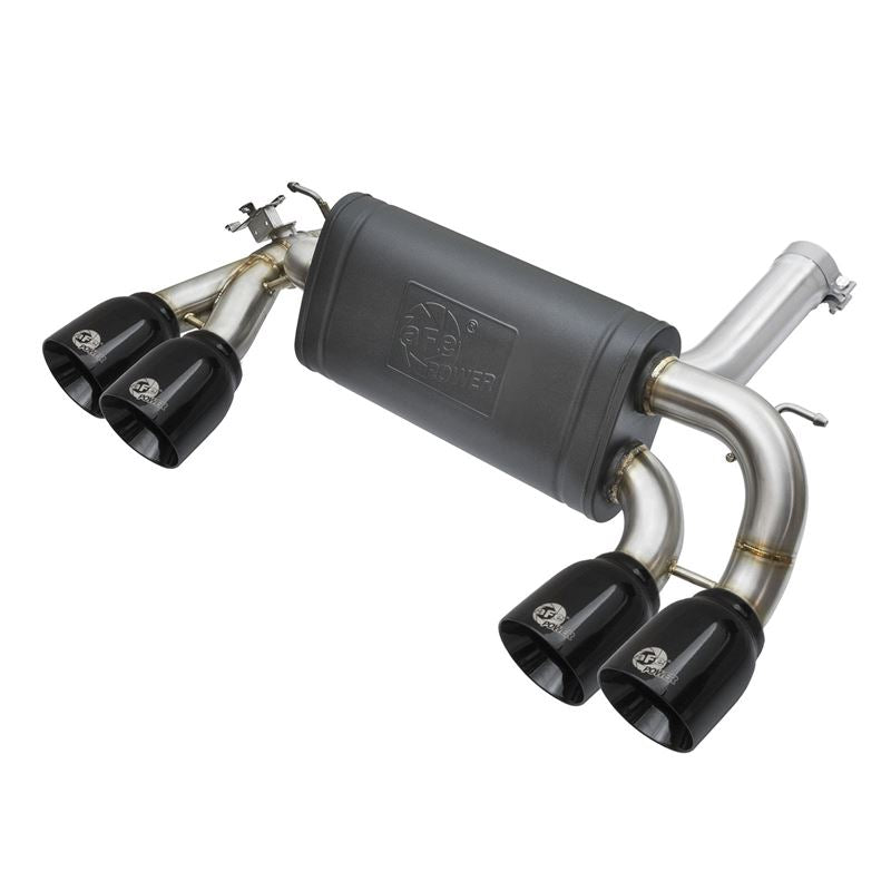 aFe MACH Force-Xp 3 to 2-1/2in Stainless Steel Axle-Back Exhaust System w/Black Tip (49-36333-B)