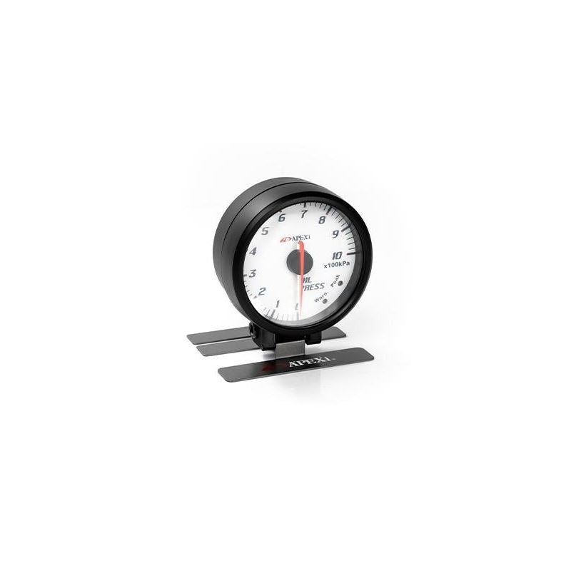 Apexi II System Gauge, Oil Pressure, White Display / Black Ring (403-A963)