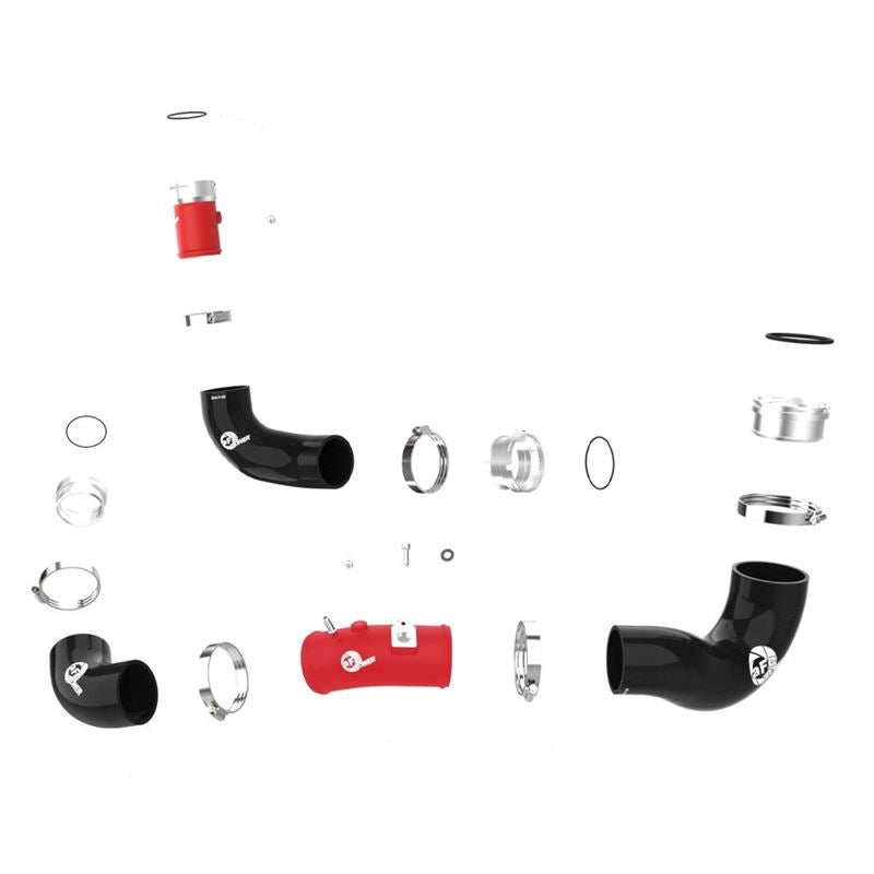 aFe BladeRunner 22-23 Kia Stinger L4-2.5L (t) Aluminum Hot and Cold Charge Pipe Kit - Red (46-20694-R)