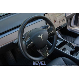 Revel GT Dry Carbon Steering Wheel Insert Covers for Tesla Model 3 (1TR4GT1AX01)