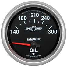 Load image into Gallery viewer, AutoMeter Sport-Comp II 140-340 Deg F Short Sweep Electronic Oil Temperature Gauge (7648)