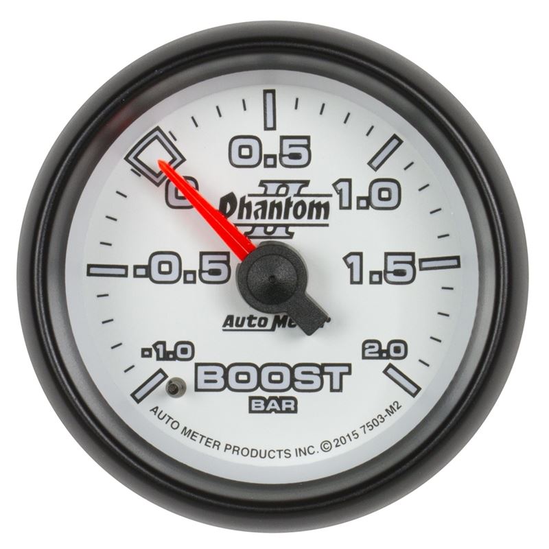 AutoMeter Phantom II Gauge Vac/Boost 2 1/16in -1 - +2 Bar Mechanical Phantom II (7503-M2)