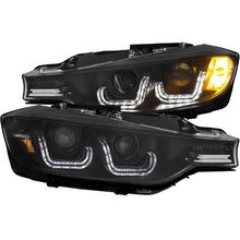 Load image into Gallery viewer, ANZO USA 2012-2015 BMW 3 Series Projector Headlights w/ U-Bar Black (121504)