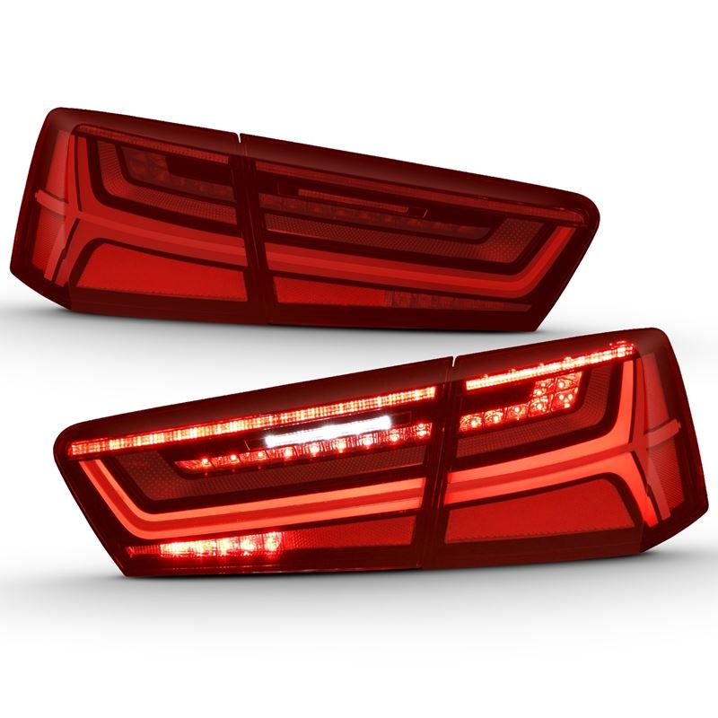 ANZO USA Tail Light Assembly, LED, Red/Clear Lens, Black Housing, 4 PCS, w/Sequential Signal (321353)