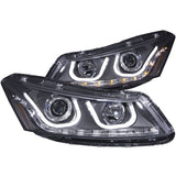 ANZO USA 2008-2012 Honda Accord Projector Headlights w/ U-Bar Black (121483)