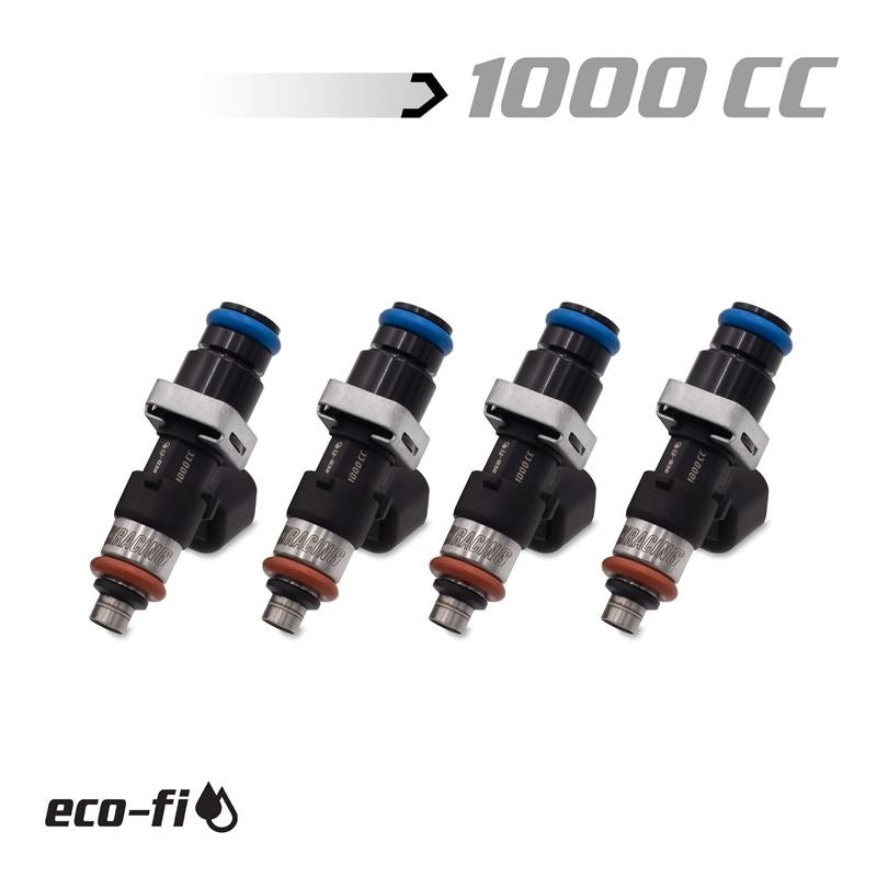 Blox Racing Eco-Fi Street Injectors 1000cc/min w/1/2in Adapter Honda K Series (Set of 4) (BXEF-04914.14-1000-4)