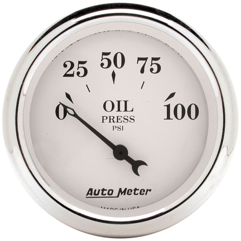 AutoMeter Auto Meter 2-1/16in 100PSI Electronic Oil Pressure Old Tyme White Gauge (1628)