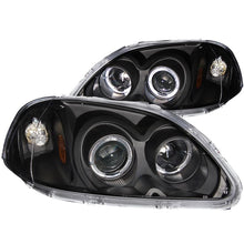 Load image into Gallery viewer, ANZO USA 1996-1998 Honda Civic Projector Headlights w/ Halo Black (121068)