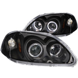 ANZO USA 1996-1998 Honda Civic Projector Headlights w/ Halo Black (121068)