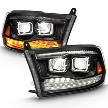 Load image into Gallery viewer, ANZO USA LED Projector Headlight w/Plank Style Switchback Black w/Amber Pair (111464)