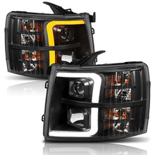 Load image into Gallery viewer, ANZO USA Projector Headlights w/Plank Style Switchback, Black w/Amber, Pair (111410)