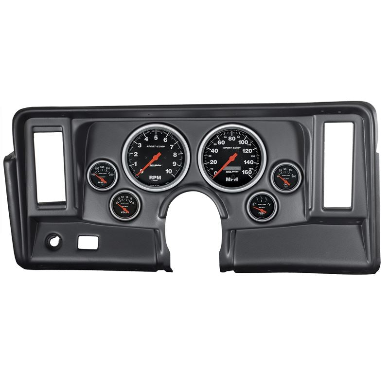 AutoMeter Sport-Comp 66-76 Nova Dash Kit 6pc Tach / MPH / Fuel / Oil / WTMP / Volt (7024-SC)