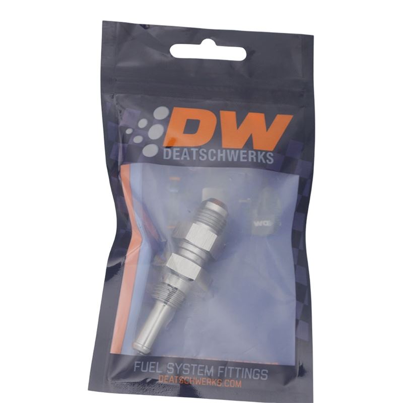 DeatschWerks 6AN Male Flare to Straight 5/16in Single Hose Barb - Anodized DW Titanium (6-02-0739)