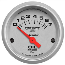 Load image into Gallery viewer, AutoMeter Ultra-Lite 52mm 0-7 Bar Electronic Oil Pressure Gauge (4327-M)