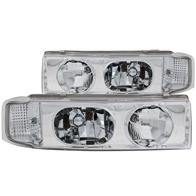 ANZO USA 1995-2005 Chevrolet Astro Van Crystal Headlights Chrome 1pc (111001)