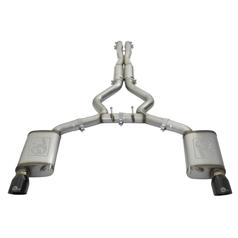 aFe MACH Force-Xp 304 Stainless Steel Cat-Back Exhaust w/ Resonator Black Tip (49-33087-B)