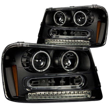 Load image into Gallery viewer, ANZO USA 2002-2009 Chevrolet Trailblazer Projector Headlights w/ Halo Black (111127)