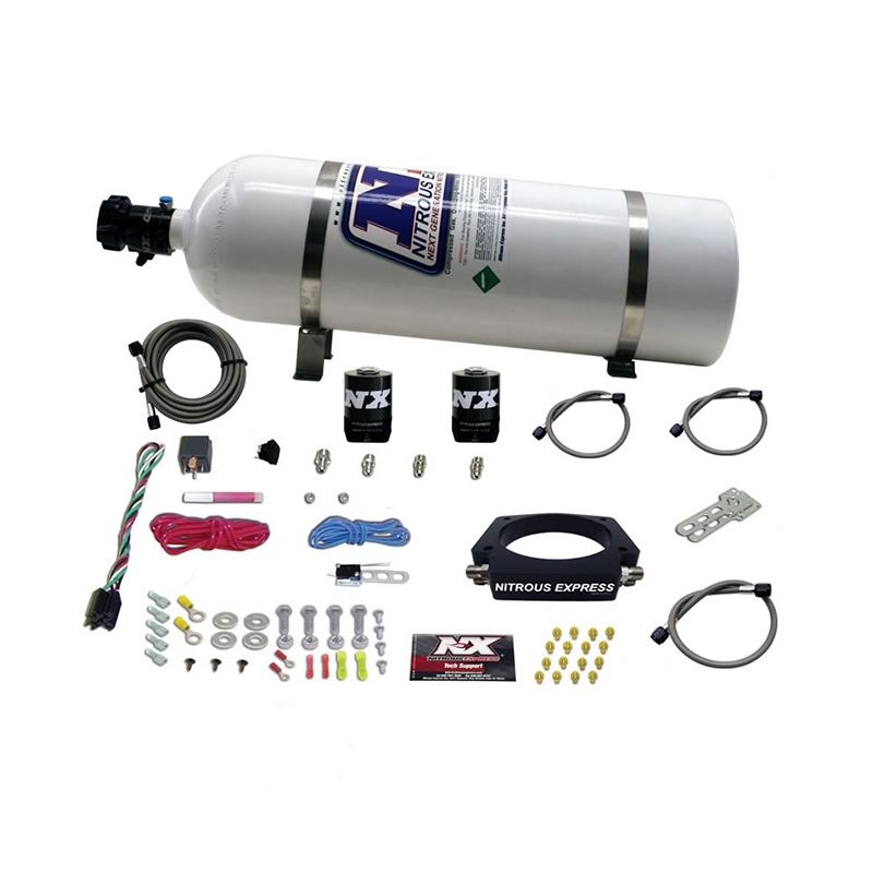 Nitrous Express GM LS 102mm Nitrous Plate Kit (50-400HP) w/15lb Bottle (20933-15)