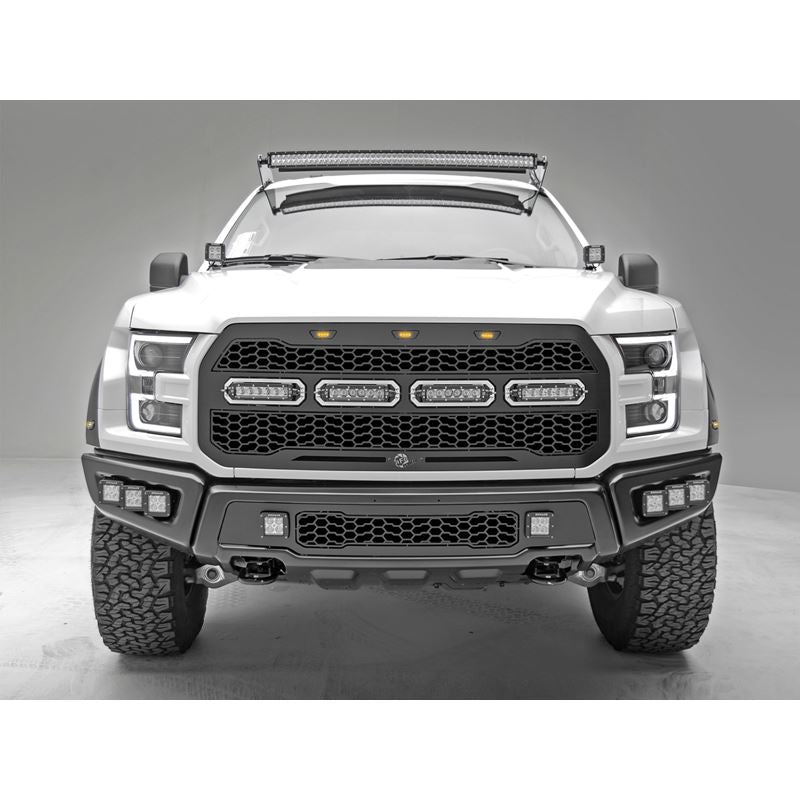 aFe Scorpion Complete Replacement Tread Design Grille Flat Black w/ LED Lights (79-21001L)