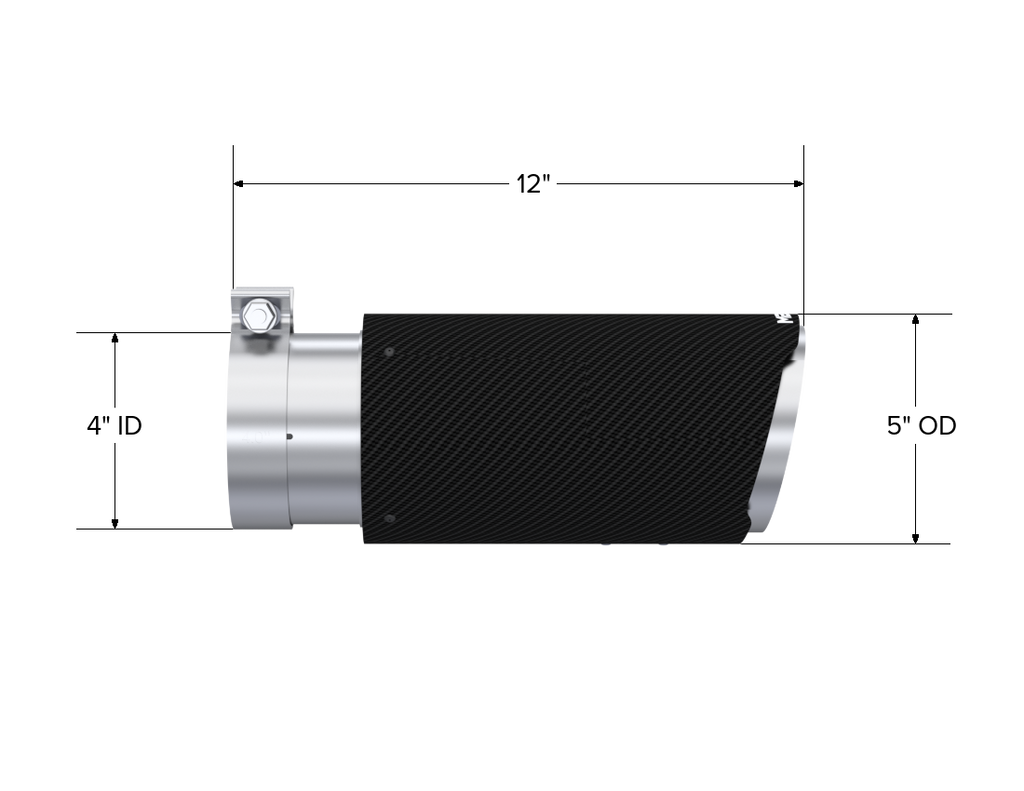MBRP Universal Carbon Fiber Tip 4in ID/5in OD/12in L Dual Wall Angle Cut (T5051CF)