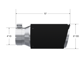MBRP Universal Carbon Fiber Tip 6in OD/4in Inlet/12in L - Angle Cut Tip (T5072CF)