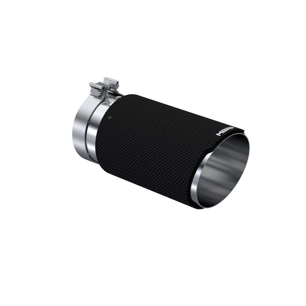 MBRP Universal Carbon Fiber Tip 6in OD/5in Inlet/12in L - Angle Cut Tip (T5075CF)