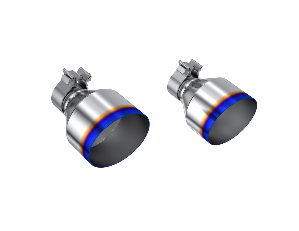MBRP T304 SS Burnt End Tip 2.125inID, 5inOD Out, 7.25in Length, Pair 17-25 BRZ / GR86 (T5202BE)