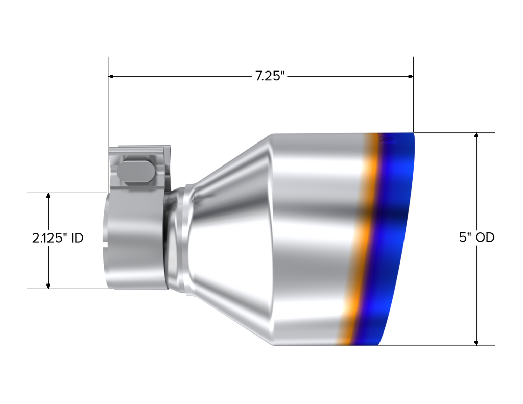 MBRP T304 SS Burnt End Tip 2.125inID, 5inOD Out, 7.25in Length, Pair 17-25 BRZ / GR86 (T5202BE)