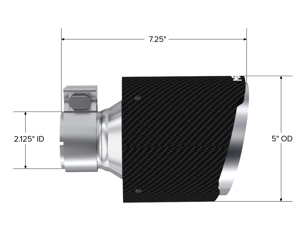 MBRP CF Tip 2.125in ID, 5in OD Out, 7.25in Length, Pair 17-25 BRZ/GR86 (T5202CF)