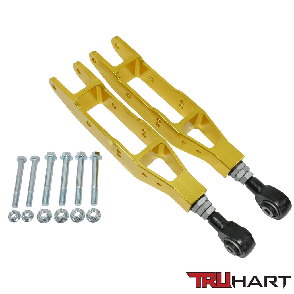 Rear Lower Control Arms Adjustable Anodized Gold For 12-21 Subaru BRZ 08-16 Subaru Impreza 10+ Subaru Legacy 08+ Subaru STI/ WRX 12-17 Scion FR-STruHart