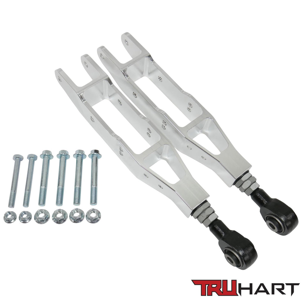 Rear Lower Control Arms Adjustable Polished For 12-21 Subaru BRZ 08-16 Subaru Impreza 10+ Subaru Legacy 08+ Subaru STI/ WRX 12-17 Scion FR-S TruHart