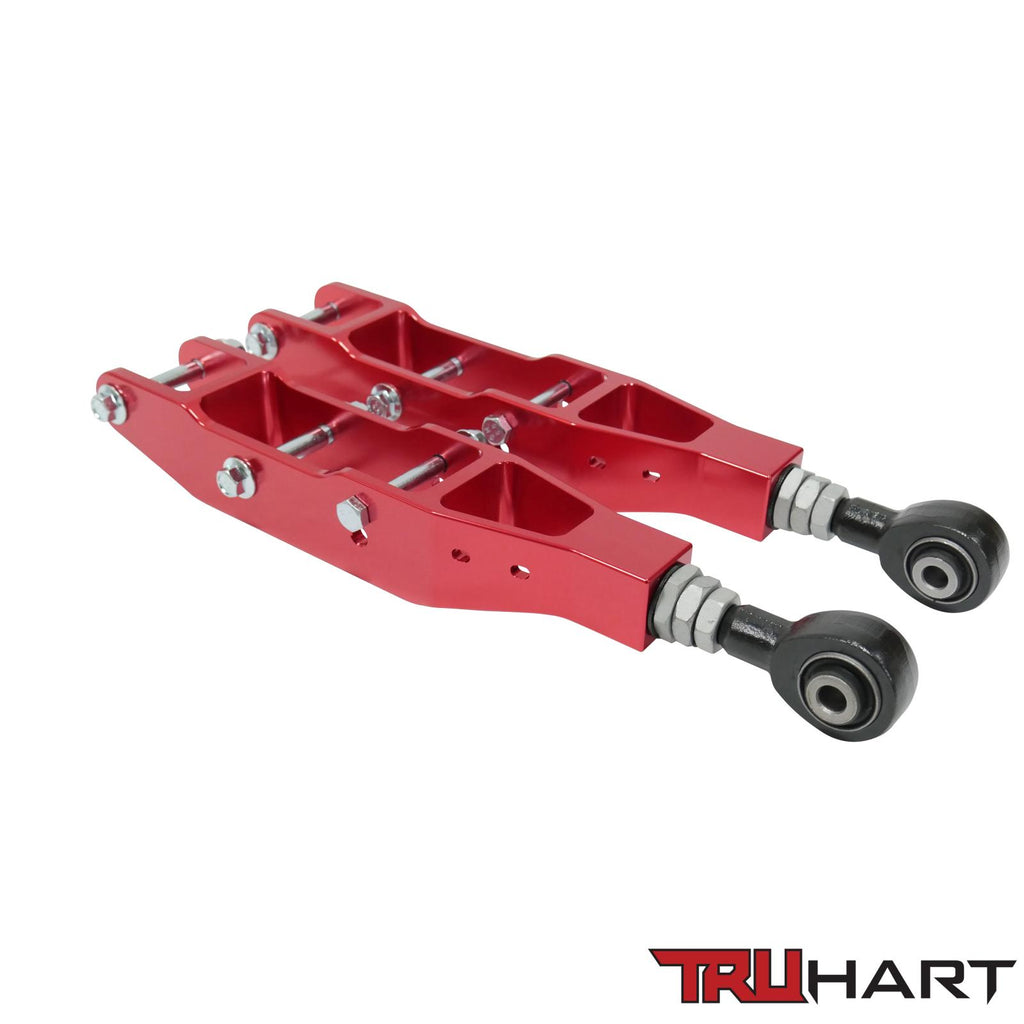 Rear Lower Control Arms Adjustable Anodized Red For 12-21 Subaru BRZ 08-16 Subaru Impreza 10+ Subaru Legacy 08+ Subaru STI/ WRX 12-17 Scion FR-S TruHart