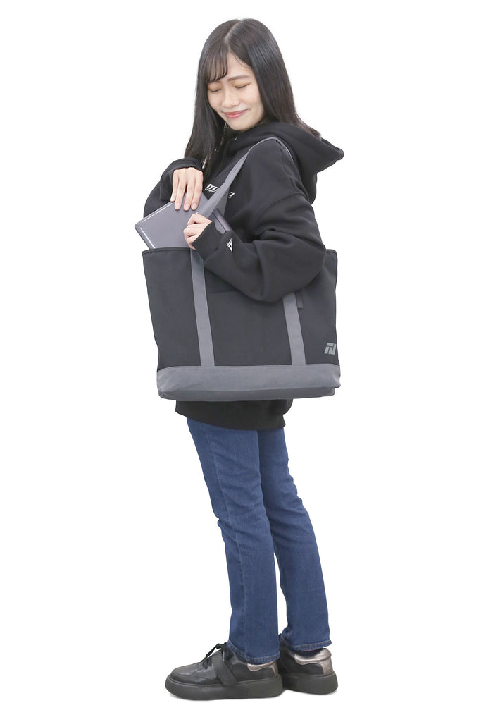 TOMEI ZIP TOTE BAG BLACK (TH701A-0000A)