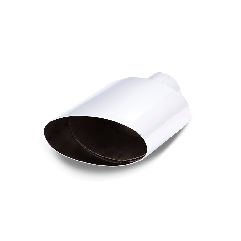XFORCE 25" Inlet, Oval (3" X55" ) Double Angle Cut, Single Wall RHS Stainless Steel Tip (TS06)