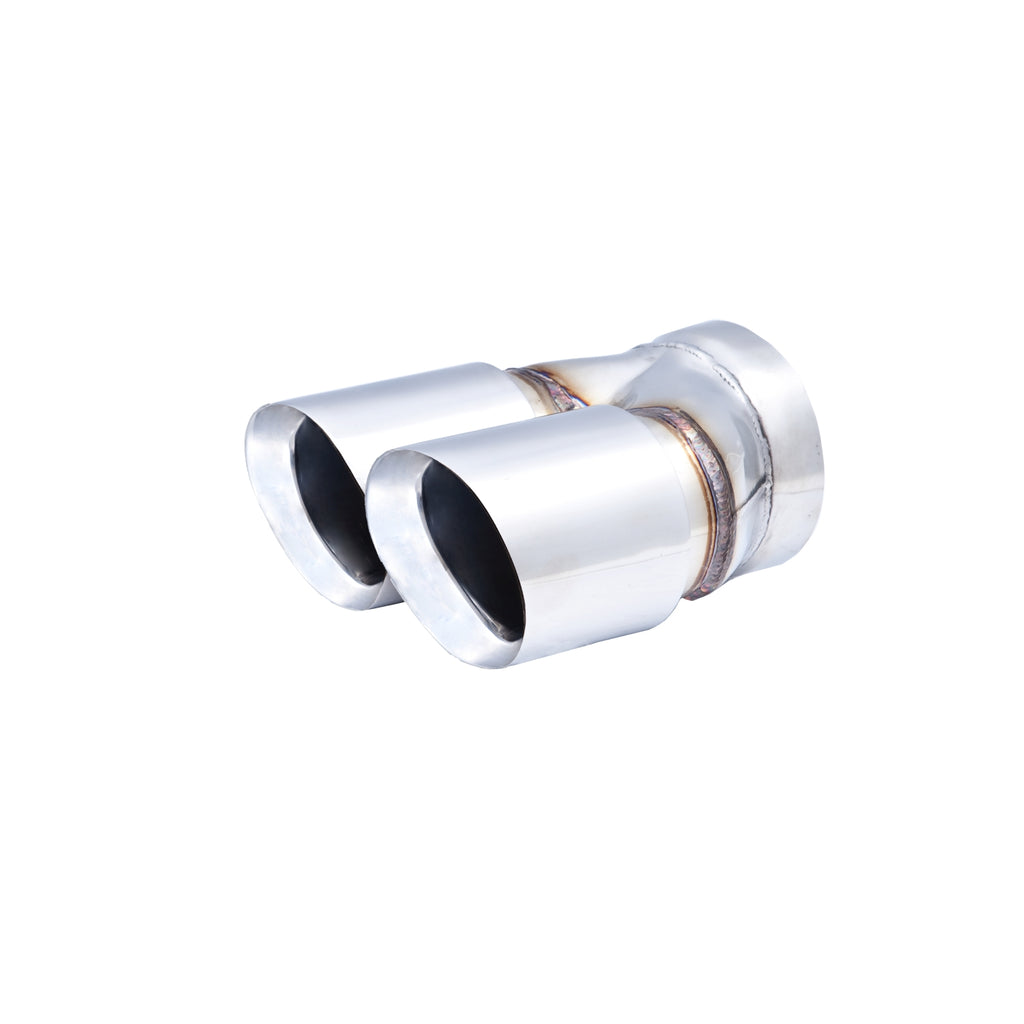 XFORCE Twin 35" Round Angle Cut Dual Wall 3" Inlet (TY-AW35-76)