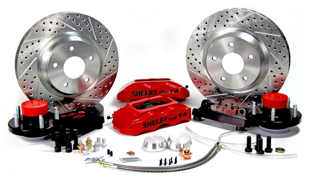 Baer Brakes 13" Track4 Front Brake Kit - Red w/Shelby Logo (4261296R)