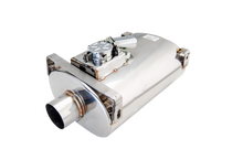Load image into Gallery viewer, XFORCE Varex Oval Muffler8'x 5' (15'Long) 25' Inlet and Pipe Side, Short Flanged threaded, Side Bracket Front &amp; Back No Tip (VMK20-250)